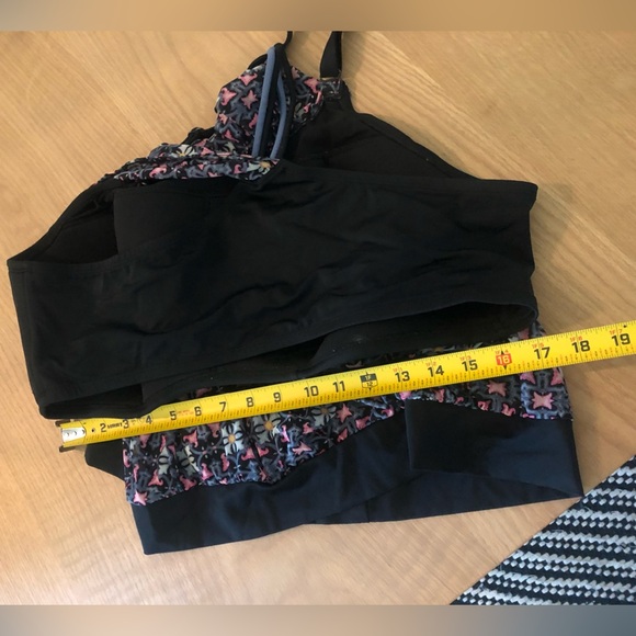 Cacique Swim|Tank bikini swimwear in colorful blue tropical floral print•PLUS - Picture 9 of 9